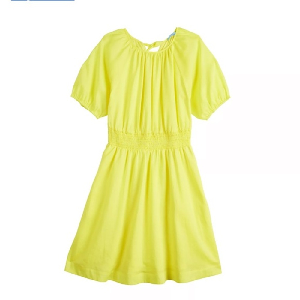 NWT DRAPER JAMES Smocked Waist Canary Yellow Dress Size M